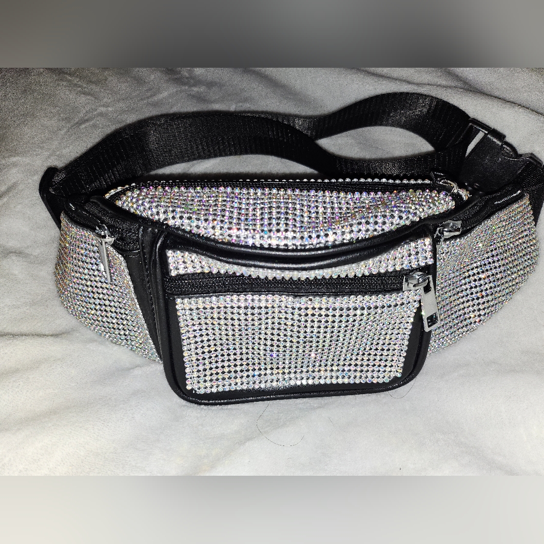 Poster Girl Vegan Leather Rhinestone Fannypack